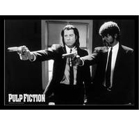 Pulp Fiction - Poster - Guns + cadre amovible, Shinsuke® Maxi MDF noir, vitre acrylique