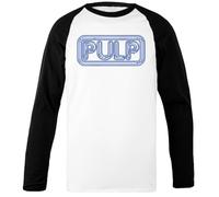 Pulp T-Shirt De Baseball Unisexe Blanc À Manches Noires