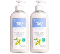 Pulpe de Vie - Lait Corps Hydratant Certifié BIO Sweet Addiction XL 400ml - Anti-gaspi ! Raisin - Texture Légère - Hydratation Rapide - Parfum Fleur d'Oranger - Format Éco-Responsable! (Lot de 2)