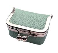 Pulsa Pour Femmes En Cuir Pour Femmes - 6,5x3,5x4,5 Cm Portefeuille De Voyage, Utilisé À Long Terme, Porte De Changement De Sac, Porte Cosmétique À Portée D'Accompagnement Avec Bloc De Baiser, vert