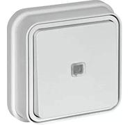 Pulsador con indicador luminoso, empotrar, blanco