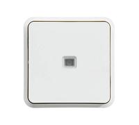 Pulsador con portaetiquetas e indicador luminoso, blanco