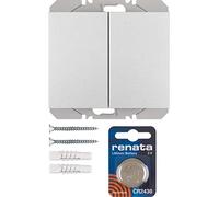 Pulsador de superficie KNX radio quicklink doble, con batería, berker.Net Emisores KNX radio de hager, para serie berker K.1 de hager, aluminio