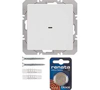 Pulsador de superficie KNX radio quicklink simple, con batería, berker.Net Emisores KNX radio de hager, para serie berker Q.1 de hager, blanco polar