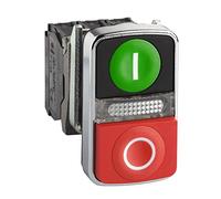 PULSADOR DOBLE LUM VER-ROJ 24V IP66