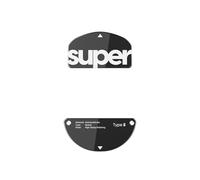 Patins à souris en verre Superglide - Glisse super lisse, bord rond poli, pieds de souris de jeu super rapides avec semelle durable pour Pulsar Susanto-X Pro Series (Type-S, noir)