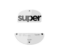 Superglide Patins à souris en verre - Glisse super lisse, bord rond poli, pieds de souris de jeu super rapides avec semelle durable pour Pulsar ZywOo (Type-S, blanc)