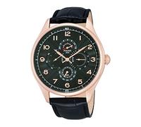 PULSAR Montre Homme Quartz- Affichage Chronographe Bracelet Cuir Noir et Cadran Vert PW9002X1
