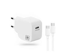 PULSE® Chargeur USB-C 30W Technologie GaN - Charge Ultra-Rapide 60% en 30 Min - Câble USB-C vers USB-C de 1m - Compact et Idéal pour Voyages - Compatibilité Universelle iPhone, Samsung, Mac, Win