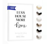 PULSE of HOME Cadre photo en bois - 50 x 70 cm - Blanc - Cadre fin idéal pour photos, affiches, dessins d'enfants et art - Décoration pour chambre d'enfant et salon - Attire tous les regards dans