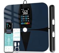 Pulse P1 Pèse-personne avec capteurs de graisse corporelle et masse musculaire, analyse de la graisse corporelle pour 24 utilisateurs, 20 mesures, noir