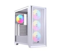 Pulse P600 RGB Boîtier PC pour gaming, support pour 6 ventilateurs de 120 mm, refroidissement liquide jusqu'à 360 mm, panneau latéral en verre, blanc
