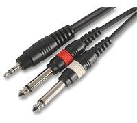 Pulse PLS00140 Câble stéréo jack 3,5 mm vers 2 x 6,35 mm mono jack vers prise jack 1,2 m Noir