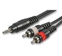 Pulse PLS00180 Câble jack stéréo 3,5 mm vers 2 prises phono (RCA) Noir 3 m