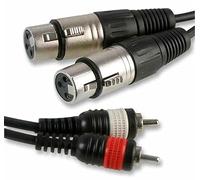 Pulse PLS00262 Câble XLR femelle 3 broches vers 2 prises phono RCA mâles, 6 m, noir