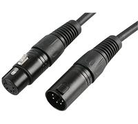 PULSE PLS00413 Câble DMX, 5 broches XLR mâle vers femelle (2 paires + écran), 5 m noir