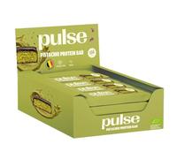 Pulse Protein - Barres Protéinées Vegan Bio - Pack de 12 x 55g - Protéiné, Sans Lactose, Sans Gluten, Source de Fibres - Snack Sain & Équilibré (pistache)