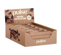Pulse Protein - Barres Protéinées Vegan Bio - Pack de 12 x 55g - Protéiné, Sans Lactose, Sans Gluten, Source de Fibres - Snack Sain & Équilibré (Chocolat)