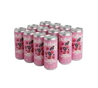 Pulse Protein - Pack de 12 Eaux Pétillantes Protéinées Fruits Rouges 330 ml - Faible en sucre - Sans conservateurs - Sans arômes artificiels - 10 g de protéines par canette - Vegan & rafraîchissant