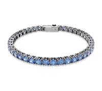 Swarovski Bracelet Tennis Matrix coupe ronde bleu cristal plaqué ruthénium Taille M