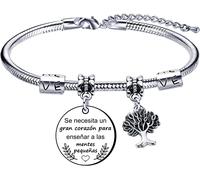 Pulsera Maestro Cadeau Maestro Pulseras Maestro Gracias Maestro por el cadeau Grabado Pulsera Graduación Regalos Cumpleaños Cadeau du Maestro Cadeau d'acción de Gracias, L, Érable inoxidable