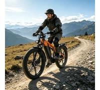 PULUMA PH003 E-BIKE 48V20AH,Dual motors，26*4All-terrain fat tires,Bluetooth Connectable Display,High-Performance Off-Road Electric Bicycle for Adults Orange