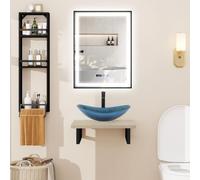 Puluomis Ensemble de meubles de salle de bain meuble sous-vasque avec lavabo miroir salle de bain étagère murale salle de bain cuisine bleu