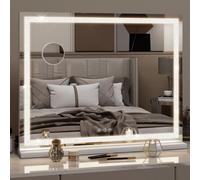 Puluomis miroir cosmétique 70x55 cm à intensité variable avec LED design diamant, 3 couleurs miroir Hollywood, miroir de maquillage USB Type C miroir de table miroir mural
