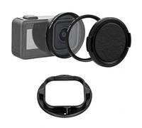 PULUZ Bague d'adaptation de filtre 58 mm pour GoPro Mission 1/1 Pro | Support de filtre en alliage d'aluminium, avec filtre UV, couvercle d'objectif, outil d'installation compatible avec filtre