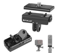 PULUZ Base magnétique à dégagement Rapide pour Insta360 Ace Ace Pro, avec Adaptateur de Plaque à vis de 6,35 mm, Support de trépied Pliable pour Go Pro HERO12 11 10 9 8 7 6 5 et Autres Accessoires