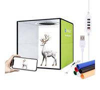 PULUZ Boîte à Lumière Photographique 12"/30CM Boîte Photo Portable pour Entreprise de Photographie de Produits en Ligne avec 6 Fond de Couleurs + Lumière Annulaire à 112 Perles LED