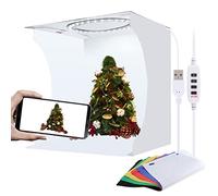 PULUZ Boîte à lumière Photographique 30CM avec éclairage annulaire Portable pour Produits photographiques, équipée de 128 Perles Lumineuses et de 6 Fonds de Couleurs