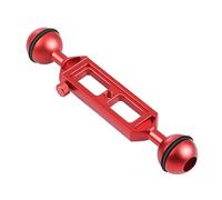 PULUZ Bras à double boule réglable en alliage d'aluminium de 20 cm avec filetage 1/4, bras stroboscopique sous-marin, bras vidéo pour lampe de poche sous-marine/système d'éclairage (rouge)