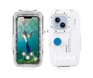 PULUZ Coque de plongée étanche sous-Marine 6.1" pour iPhone 15 15 Pro 14 14 Pro 13 13 Pro 12 12 Pro, boîtier 40 m/130 Pieds Housse de Protection téléphone Photo vidéo étui de plongée（Pas pour iso 26