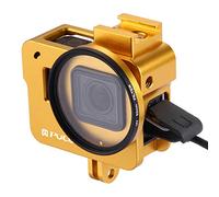 Puluz - Coque de protection en alliage d'aluminium CNC avec lentille anti-UV de 52 mm pour caméra GoPro Hero 5 (sans coque arrière).