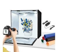 PULUZ Fotostudio 40CM Boîte de Studio Pliable à Lumière Blanche Dimmable pour la Vente de Produits Commerciaux en Ligne avec 2 Panneaux Lumineux et 3 Couleurs PVC/3 Fonds Polaires