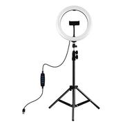 PULUZ Kit de lumière LED pour photographie et vidéo - 25,4 cm - USB - 3 modes - Intensité variable - Avec trépied de 1,1 m - Pour maquiller, Instagram et YouTube