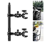 PULUZ Kit de montage de guidon de moto avec double pince et perche à selfie invisible de 1,5 m pour Insta360 X4 X3 X2 GO 3 One RS Support de guidon pour caméra d'action