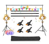 PULUZ Kit de support pour toile de fond 2 x 2 m, réglable, vert, avec sac de transport + 4 clips pour studio photo, fêtes, mariages et événements