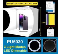 PULUZ-Mini boîte à lumière pour studio photo,kit de tente de prise de vue,6 toiles de fond,20cm,25cm,30cm,40cm - Type 30cm Ring lightBox