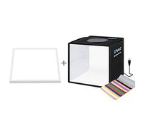 PULUZ Mini kit studio photo portable 25 x 25 x 25 cm pliable + panneau lumineux LED sans ombre fond blanc avec 6 sortes de fonds colorés double face pour petits produits
