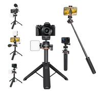PULUZ Mini trépied 55 cm avec vis de 6,35 mm et tête sphérique, extension de trépied pour DJI Action 5 Pro Pocket 3 Ation3 4 GoPro 13 12 11 10 9 Insta360 x3 x4 Ace, Ace Pro