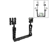 Puluz Stabilisateur de lumière vidéo sous-Marine à Double poignée en Alliage d'aluminium avec Pince à Double Boule pour boîtiers de caméra sous-Marine