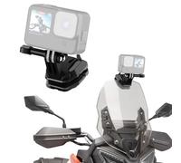 PULUZ Support de caméra pour pare-brise de moto, pince de fixation pour écran de moto avec trou de vis de 6,35 mm pour DJI Osmo Action 4, Insta360 X4 Ace Pro, GoPro Hero12 Noir