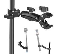PULUZ Support de serrage double pour moto, vélo, barres transversales, parapluie, bureau, support d'éclairage, support photo