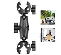 PULUZ Support de serrage super double pour appareil photo, pince à crabe, bras magique, adaptateur à double tête sphérique, pince parapluie pour moto, vélo, barres transversales, bureau, support