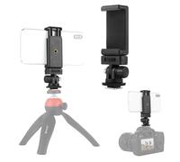 PULUZ Support de téléphone avec vis de 6,35 mm, rotation à 360° et inclinaison à 180° pour perche à selfie/support d'appareil photo/trépied