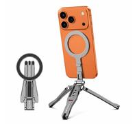 PULUZ Support de téléphone magnétique pour trépied Magsafe avec crochet | Trépied de bureau Magsafe en alliage d'aluminium + N52 compatible avec iPhone 17/16/15/14/13/12 Plus Pro Max et Android