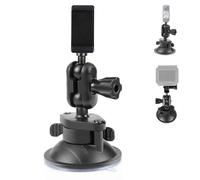 PULUZ Support de voiture à ventouse pour GoPro Hero13/12/11/10/9, avec vis de 6,35 mm + adaptateur de caméra d'action à ventouse pour insta360, kit de support de pare-brise pour téléphone/caméra