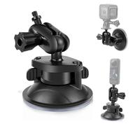 PULUZ Support Ventouse pour Insta360 X4 X3 One X2 X4 Aair caméra d'action, caméra de Sport Rotation vis 1/4 « Bras Magique Support de fenêtre de Pare-Brise de Voiture pour Gopro/DJI OSMO/SJCAM etc.